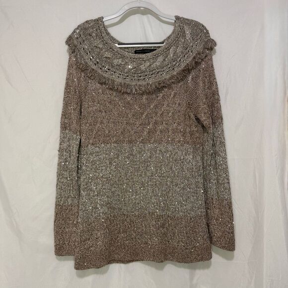 White House Black Market sequin sweater size L - Picture 1 of 7